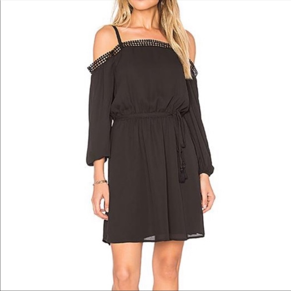 Rebecca Minkoff “Paradise” Black Off Shoulder Dress